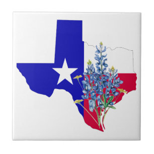 Texas en Bluebonnets Tegeltje