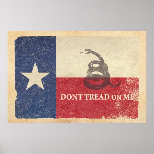 Texas en Gadsden Flag Poster (Voorkant)