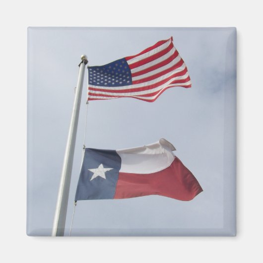 Texas en Verenigde Staten Vlag Square Magnet Magneet (Voorkant)