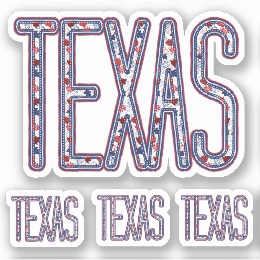 Texas Faux Applique Herfst Letters Sticker (Voorkant)