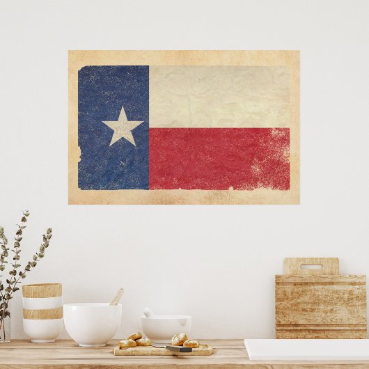 Texas Flag Aged Poster (Keuken)