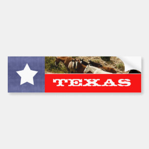 Texas Flag and Horses Bumpersticker