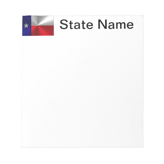 Texas Flag Brushed Metal Notitieblok (Voorkant)