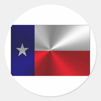 Texas Flag Brushed Metal Ronde Sticker