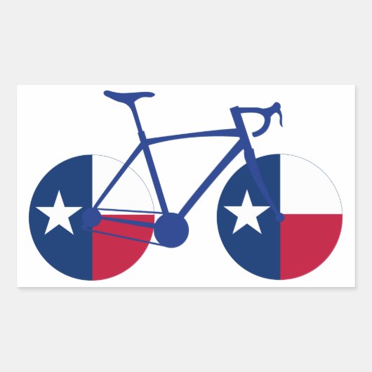 Texas Flag Cycling Rechthoekige Sticker (Voorkant)