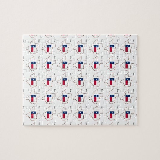 Texas Flag en Map Legpuzzel (Horizontaal)