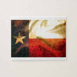 Texas Flag golvende zijde Legpuzzel