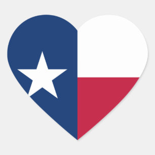 Texas Flag Hart Sticker