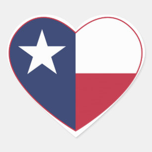 Texas Flag Heart Hart Sticker