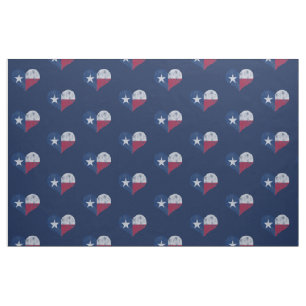 Texas Flag Hearts Stof