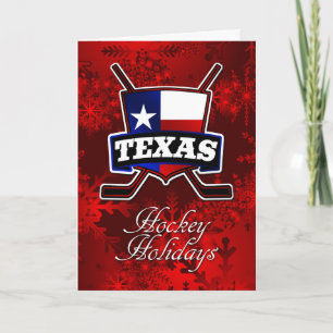 Texas Flag Hockey-kerstKaart Feestdagen Kaart