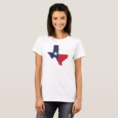 Texas Flag Kaart Dames Wit T-shirt (Voorkant volledig)