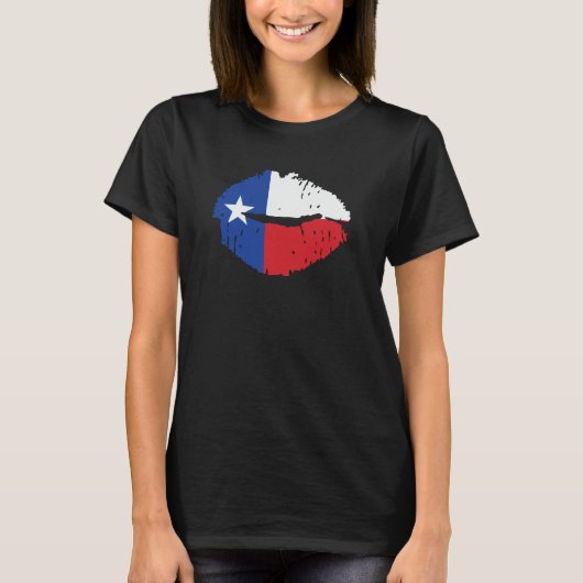 Texas Flag Lips T-shirt (Voorkant)