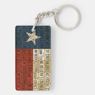 Texas Flag Lone Star State License Bord Art Chain Sleutelhanger
