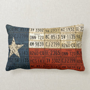 Texas Flag Lone Star State License Bord Art Kussen