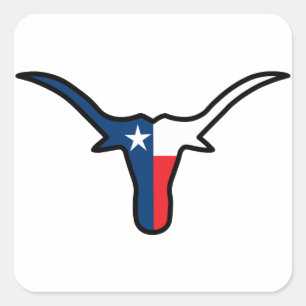 Texas Flag Longhorn Vierkante Sticker