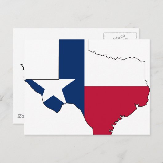 Texas Flag Map Briefkaart (Voorkant / Achterkant)
