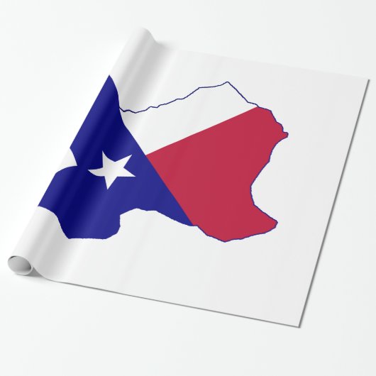Texas Flag Map Cadeaupapier (Uitgerold)