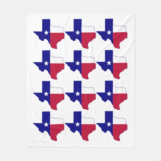 Texas Flag Map Fleece Deken (Voorkant)
