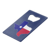 Texas Flag Map Kredietkaart Flessenopener (Achterkant Gekanteld)
