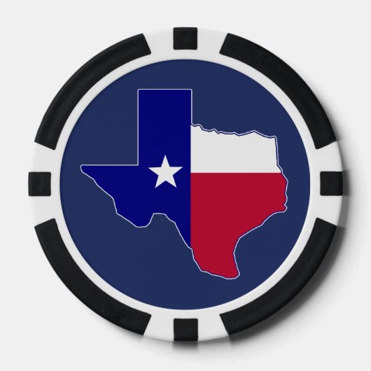 Texas Flag Map Poker Chips (Voorkant)