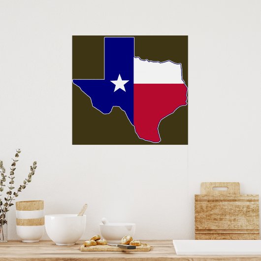 Texas Flag Map Poster (Keuken)