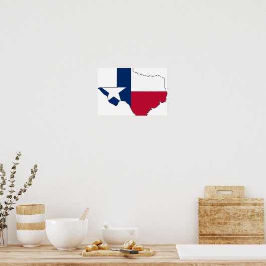 Texas Flag Map Poster (Keuken)