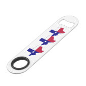 Texas Flag Map Speed Flessenopener (Achterkant Gekanteld)
