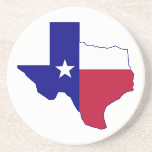 Texas Flag Map Zandsteen Onderzetter