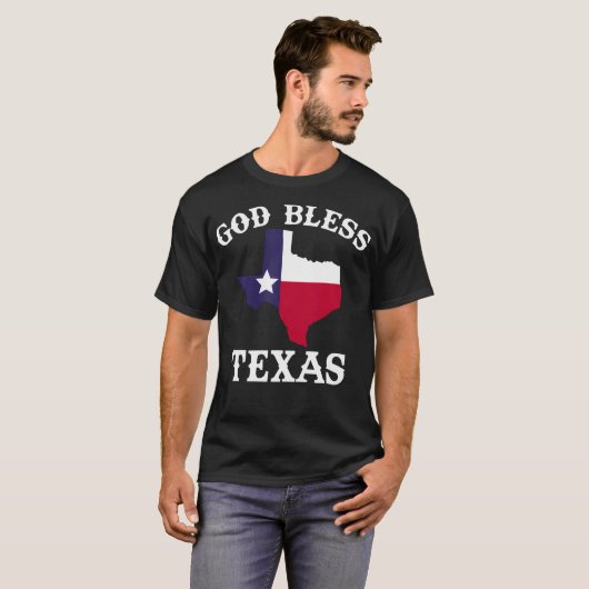Texas Flag Patriotic Texan Pride God Bless Texas T-shirt (Voorkant volledig)