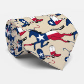 Texas Flag Print Horse Cowboy Boots en Petten Stropdas (Opgerold)