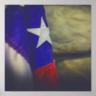 Texas Flag Rustic Lone Star USA Poster