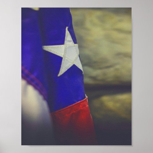 Texas Flag Rustic Lone Star USA Poster (Voorkant)