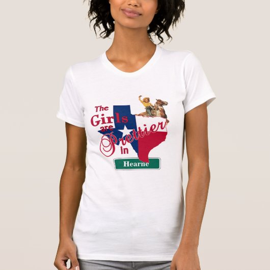 Texas Flag Shape CUSTOM Cowgirl Girls zijn T-shirt (Voorkant)