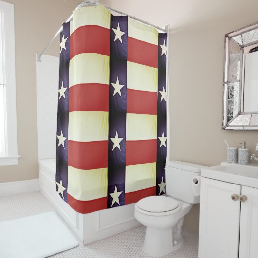 Texas Flag Shower Curtain Douchegordijn (In situ)