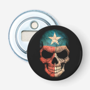 Texas Flag Skull Button Flesopener