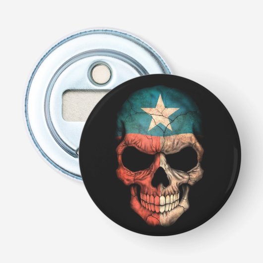 Texas Flag Skull Button Flesopener (Voorkant)