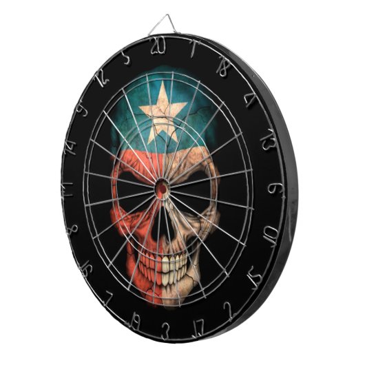 Texas Flag Skull op Black Dartbord (Voorkant Rechts)