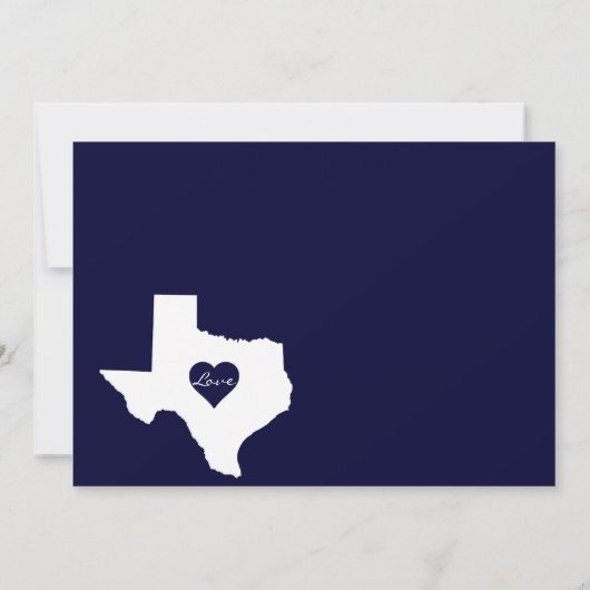 Texas Flag Thème Faire-part de mariage Rouge Blanc (Dos)