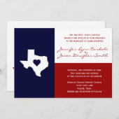 Texas Flag Theme Weddenschap Uitnodiging rood Blau (Voorkant / Achterkant)
