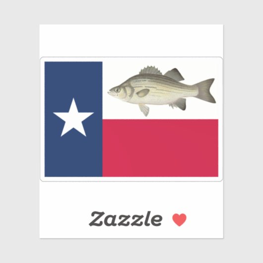 Texas Flag White Bass Sticker (Vel)