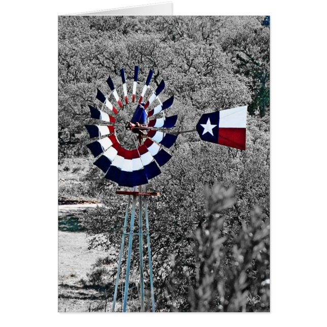 Texas Flag Windmill Near Johnson City, TX (Voorkant)