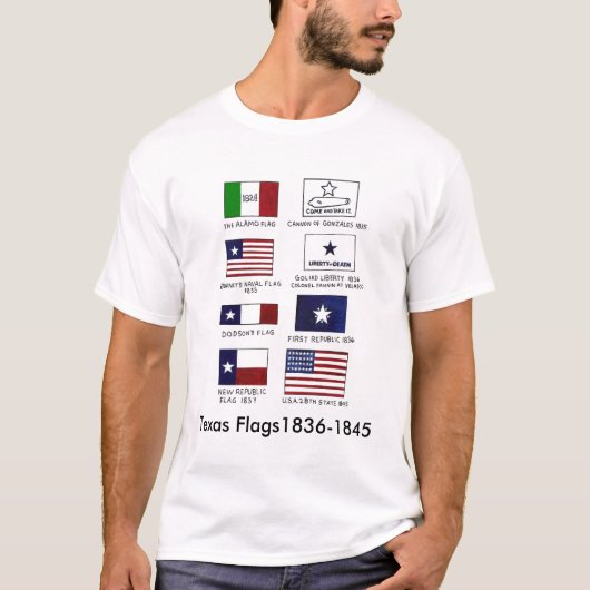 Texas Flags1836-1845 T-shirt (Voorkant)