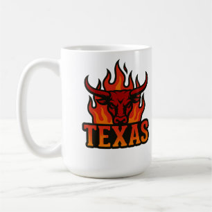 Texas Flame Bull Head - Vurige Longhorn Western Koffiemok