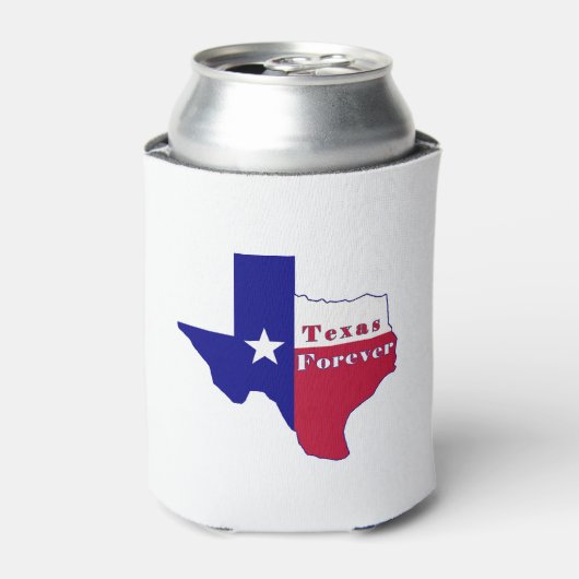 Texas Forever Vlag Kaart Blikjeskoeler (Blikje Voorkant)