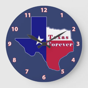 Texas Forever Vlag Kaart Grote Klok