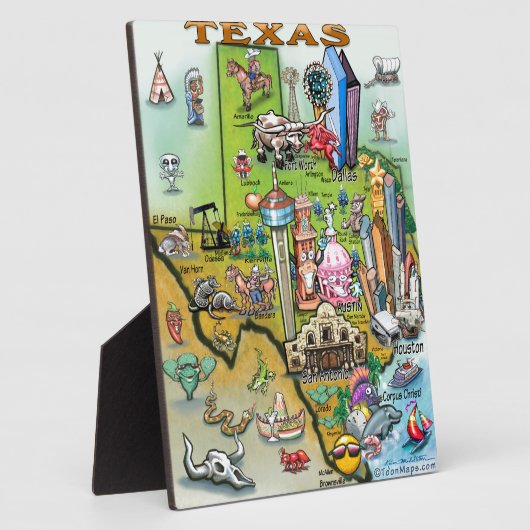 Texas Fun Map Fotoplaat (Zijkant)