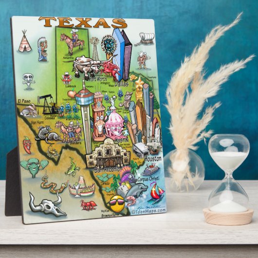 Texas Fun Map Fotoplaat (Zijkant)