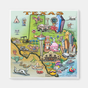 Texas Fun Map Magneet