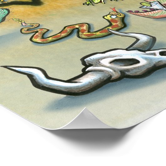 Texas Fun Map Poster (Hoek)